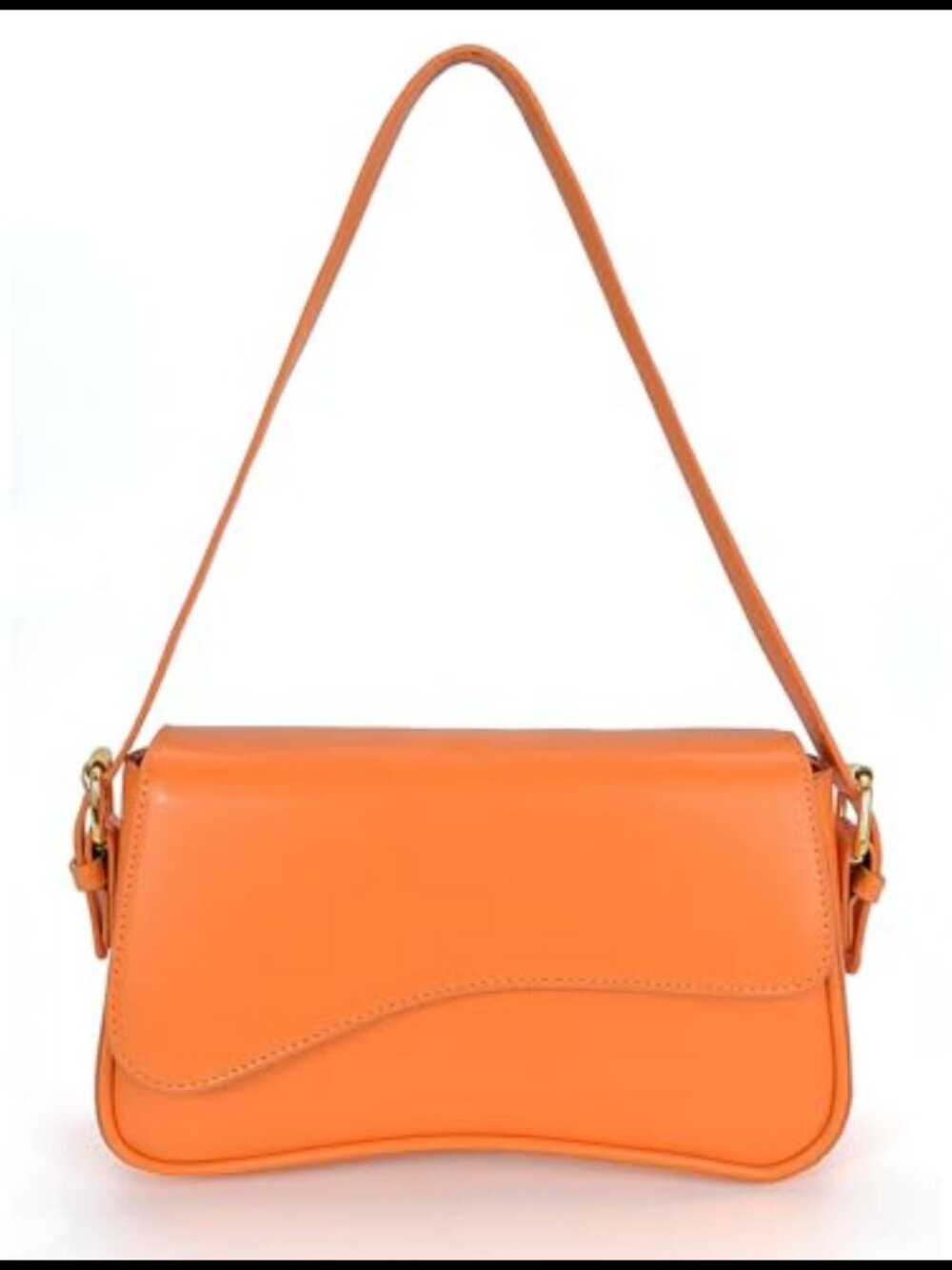 Vegan Leather Saddle Shoulder Bag Y2K Trendy Hobo Purse Zipper Clutch with 2